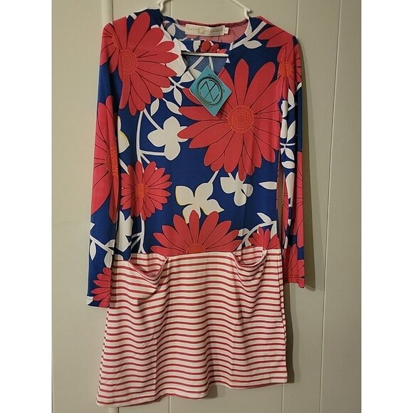 Tracy Negoshian Tunic Dress Shift Knee Sz XS  Resort Vacation wear - Picture 1 of 8